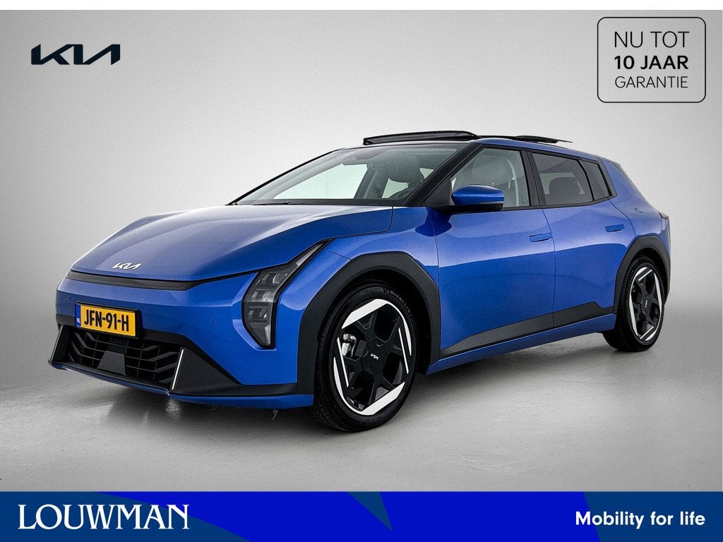 Kia EV4 Plus Advanced 58.3 kWh Stoel en stuurverwarming | Pa, Auto's, Kia, 12 maanden, Gebruikt, Zwart, Blauw