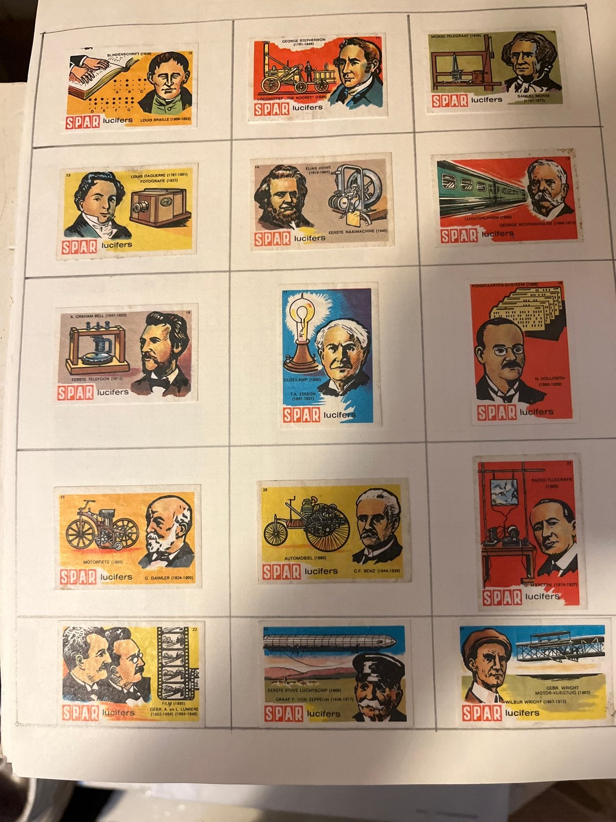 SPAR Lucifers plaatjes: Uitvinders, Vrouwen, Snussie, Fl, Ophalen of Verzenden, Gebruikt