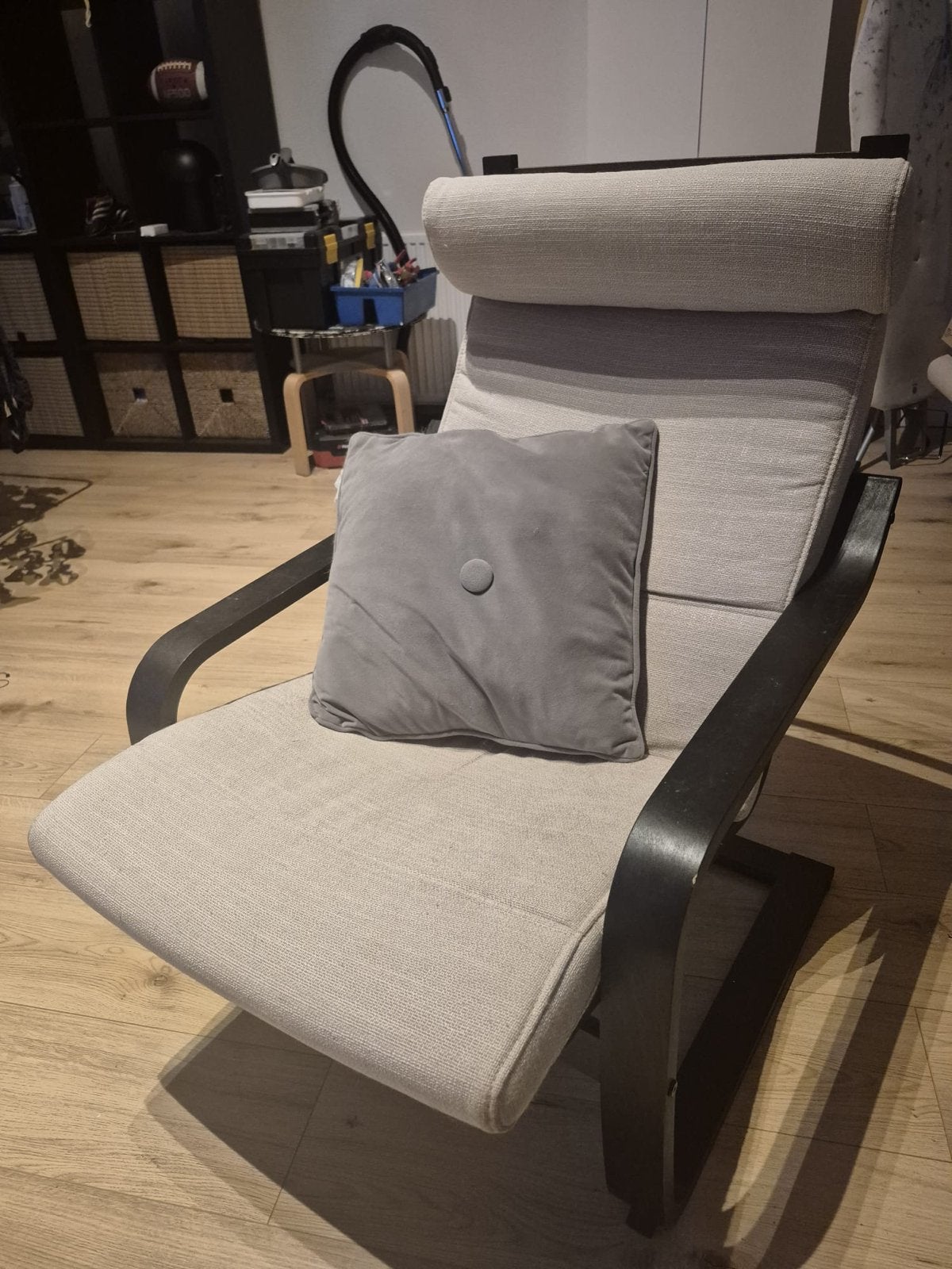 2 IKEA Poäng lounge stoelen, Gebruikt, 75 tot 100 cm, Ophalen of Verzenden, 50 tot 75 cm