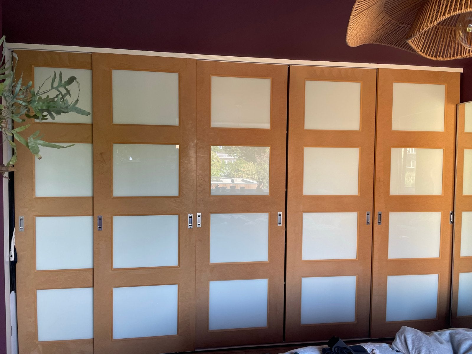5 Schuifdeuren met glazen panelen voor bijv een kledingkast, Ophalen, 200 cm of meer, 50 tot 100 cm, Zo goed als nieuw