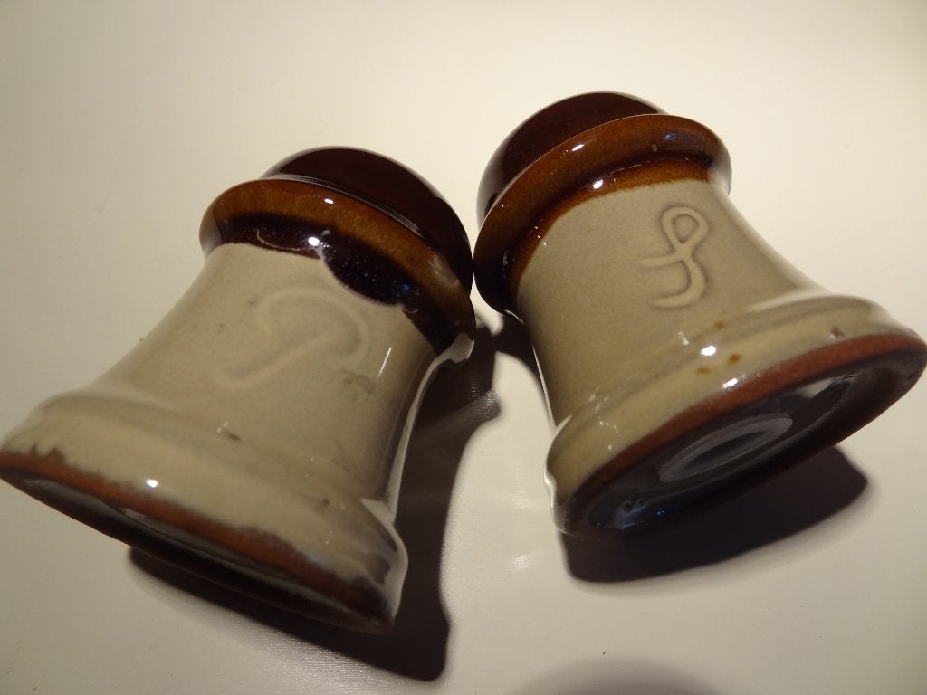 Peper en Zoutstel Bruin met Beige * Retro, Verzamelen, Ophalen, Huis en Inrichting
