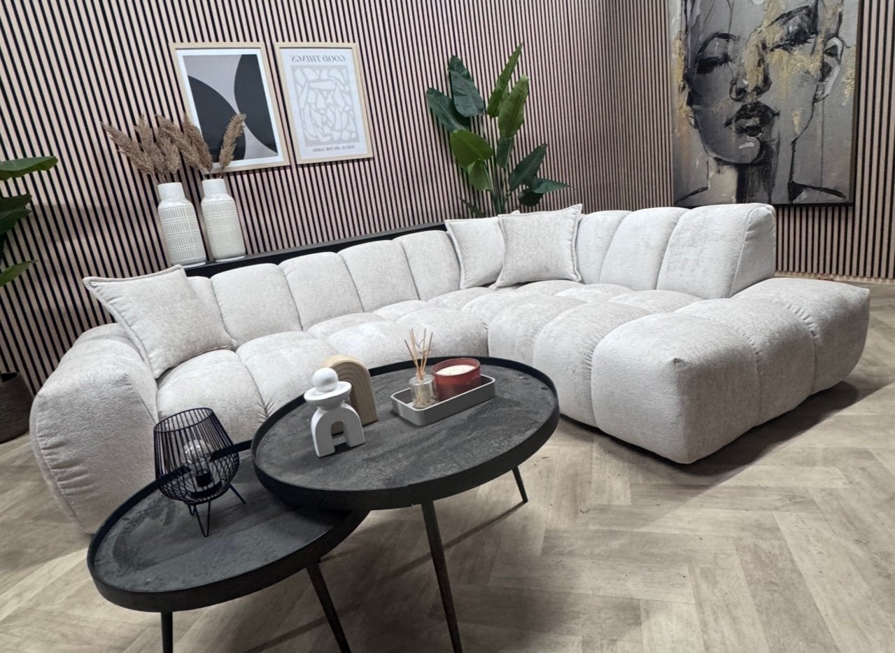 NIEUW | Modulaire Luxe Design Hoekbank - Greige - 280 x 213