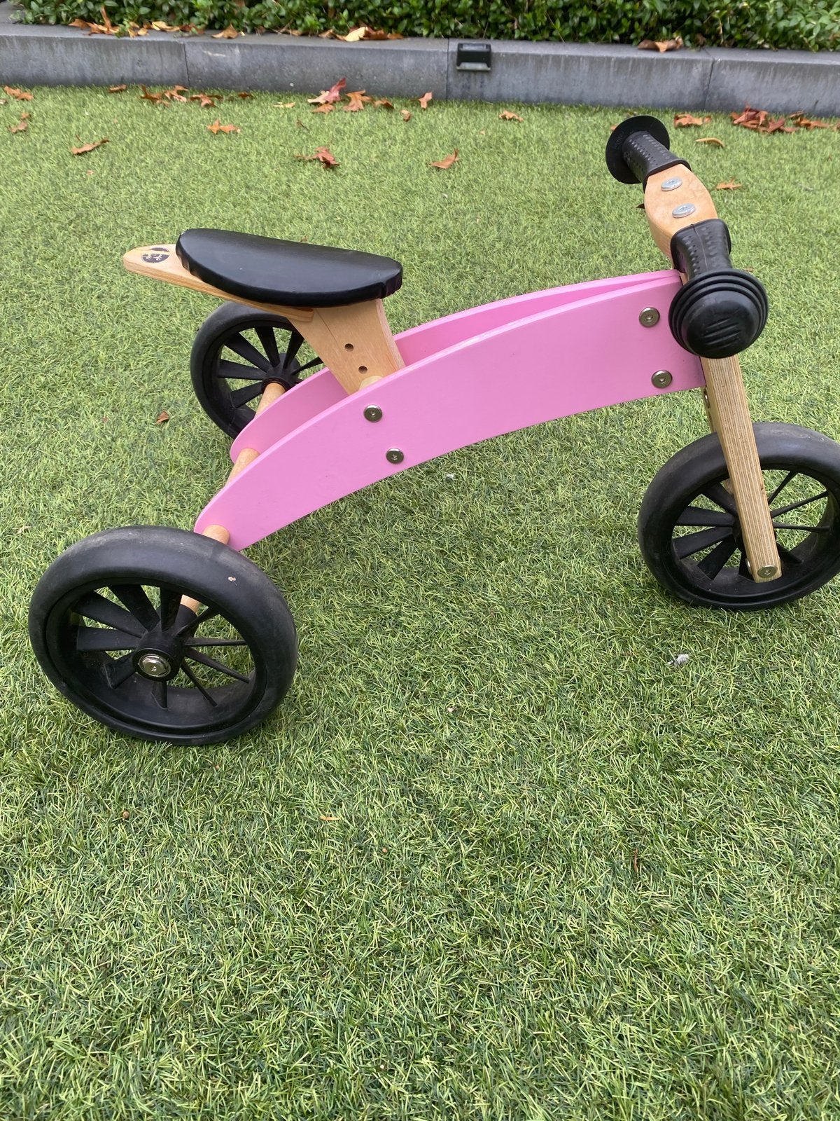Houten loopfiets roze met 3 wielen, Kinderen en Baby's, Ophalen, Gebruikt, Loopfiets