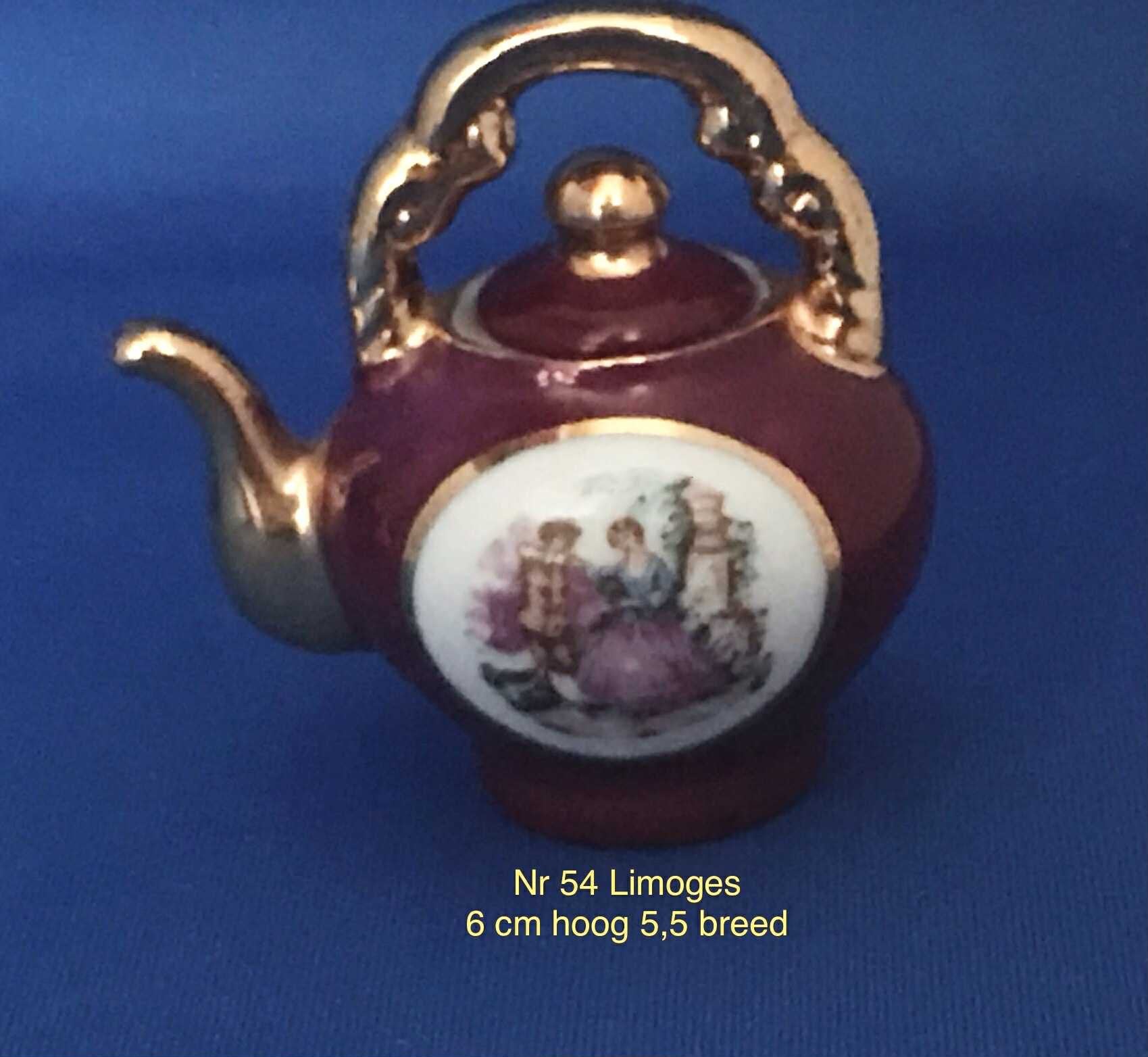 Mini Limoges Theepotje - Porselein, Ophalen of Verzenden, Zo goed als nieuw, Porselein