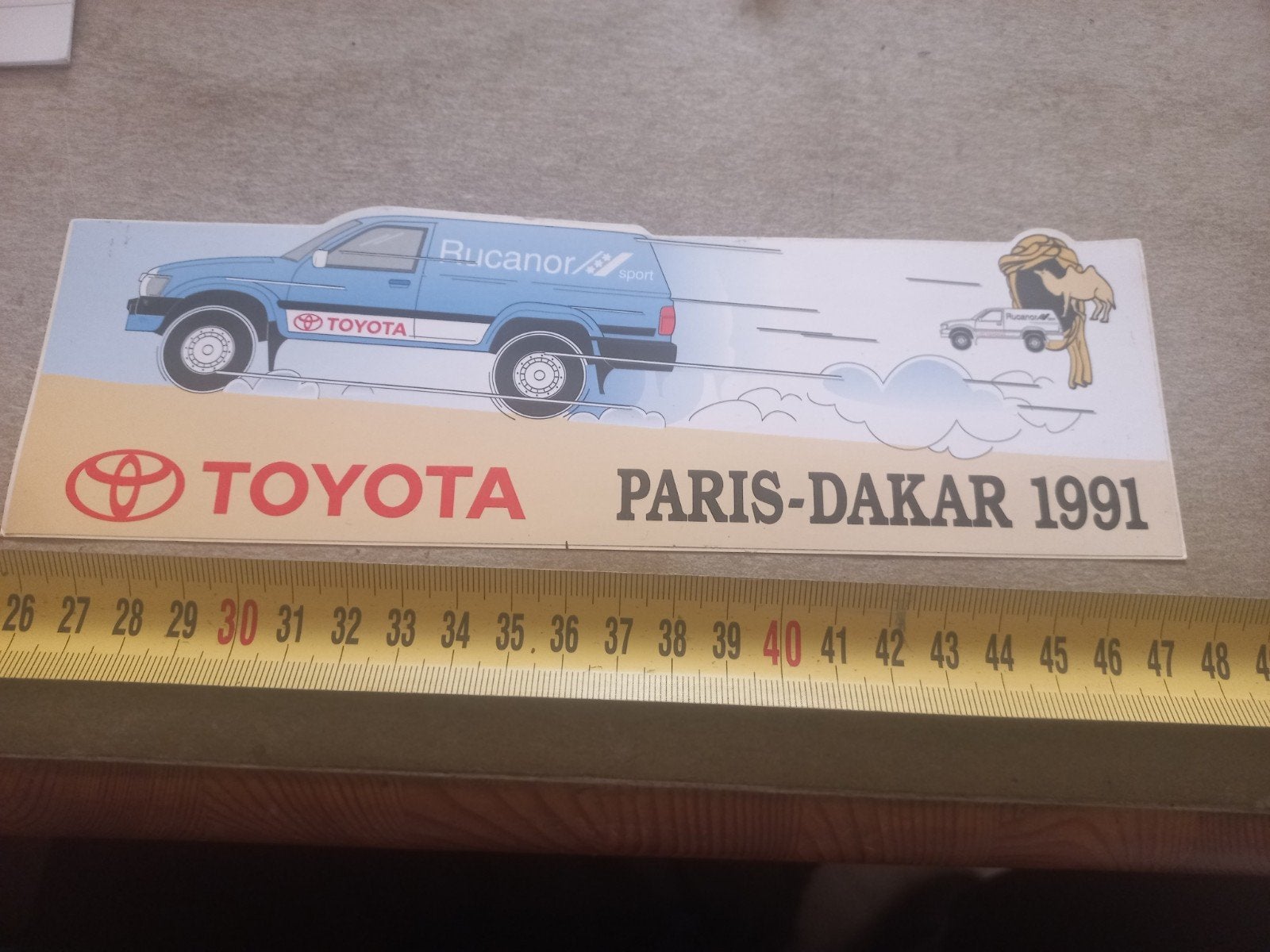 Toyota Paris-Dakar 1991 Rucanor Sport Sticker/l, Ophalen of Verzenden, Gebruikt