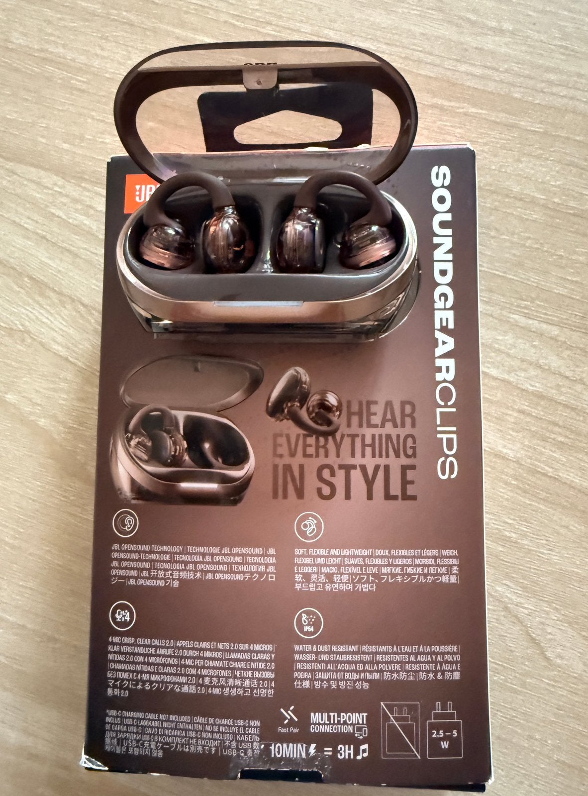 JBL Soundgear Clips – Open-ear oordopjes – Copper, Ophalen of Verzenden, Zo goed als nieuw