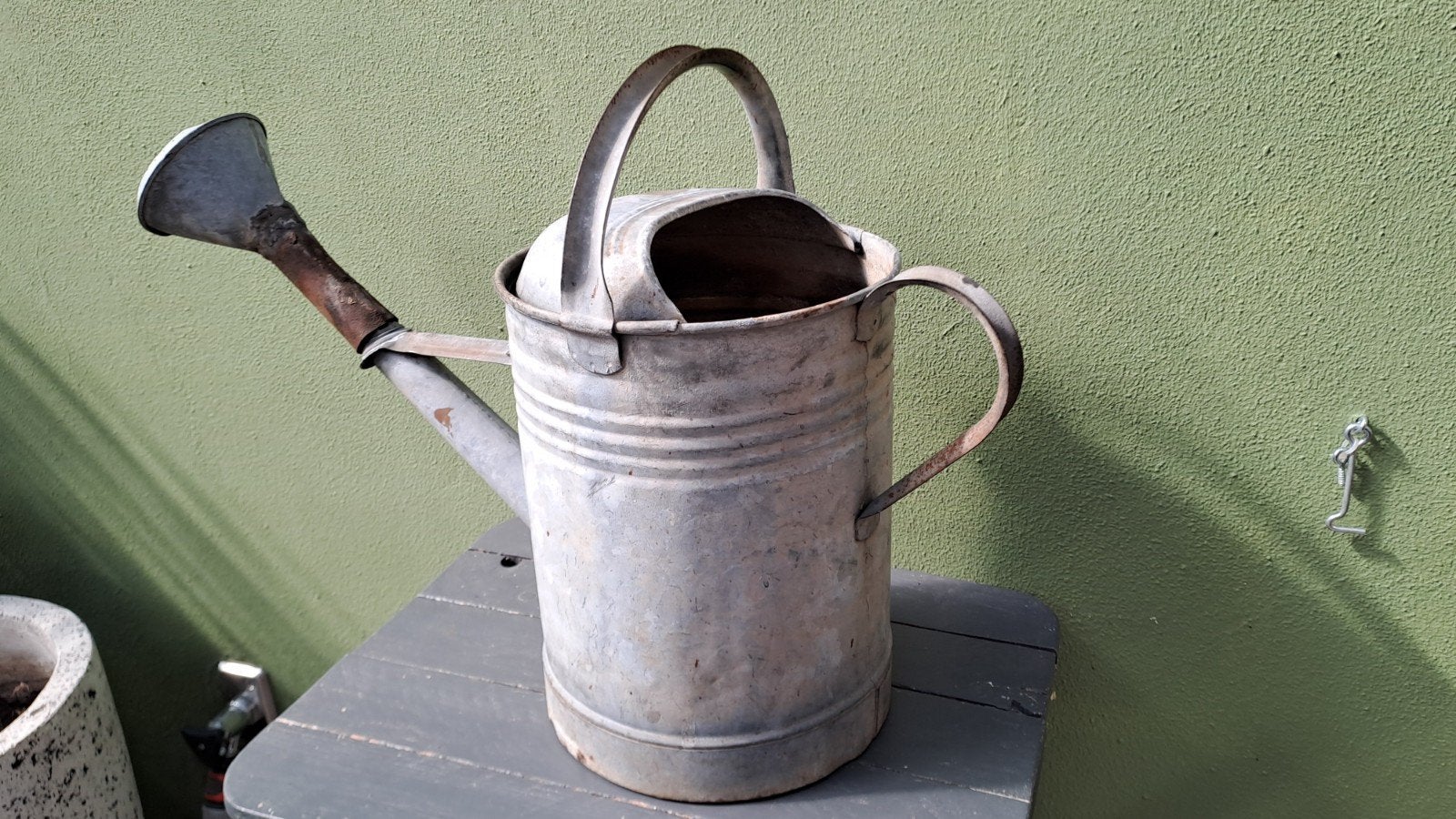 Antieke zinken gieter - Decoratief item voor tuin/huis, Gebruikt, Onbekend, Ophalen of Verzenden, Onbekend