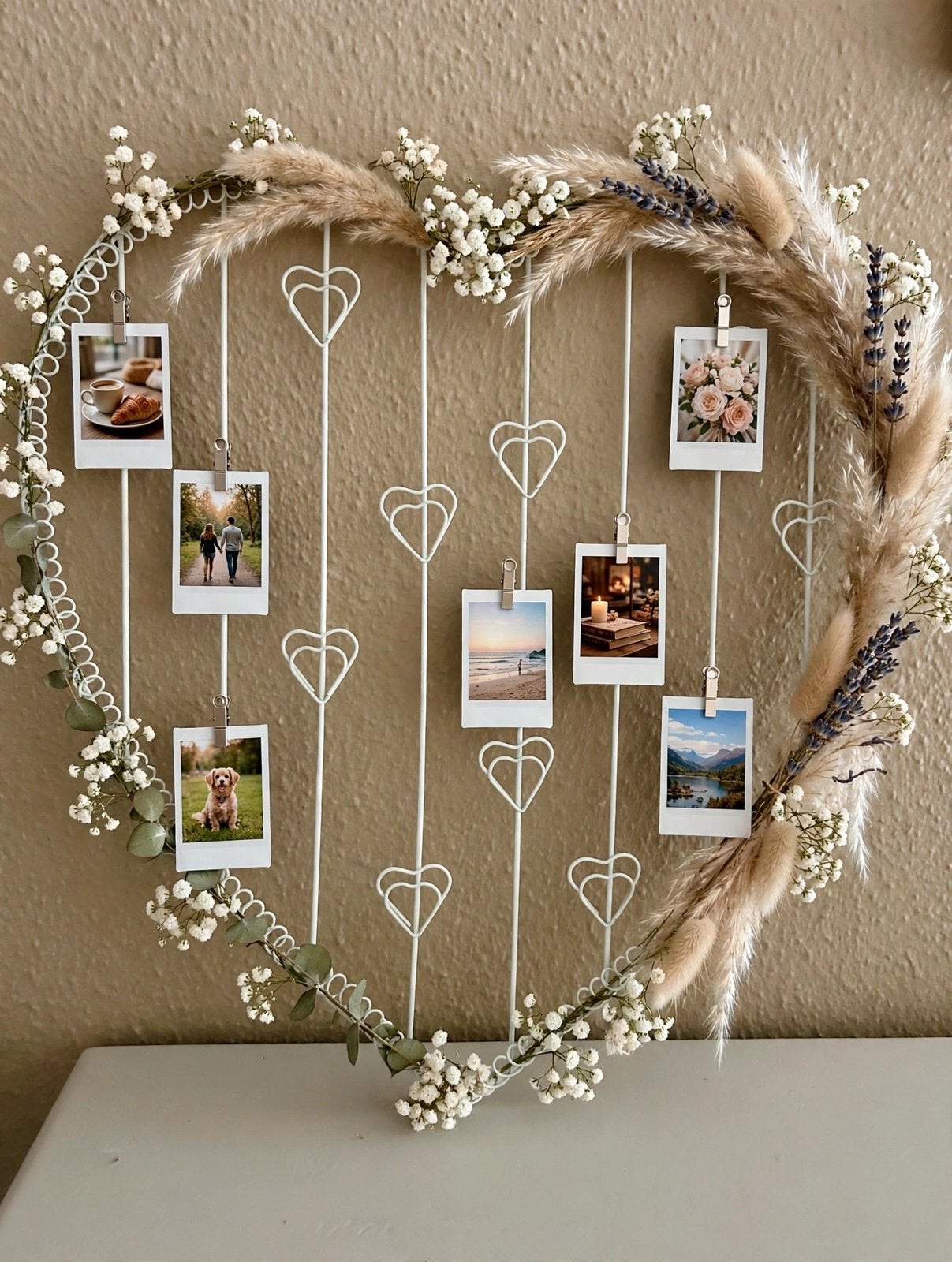 Foto memo houder hart, Wit, Metaal, Overige typen, Ophalen of Verzenden