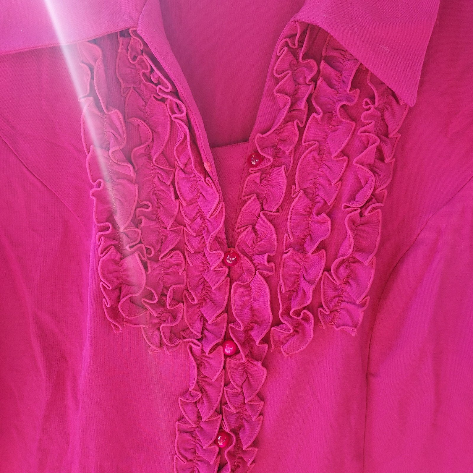 Fuchsia blouse met ruches nieuw, Maat 38/40 (M), Nieuw, Ophalen of Verzenden, Onbekend