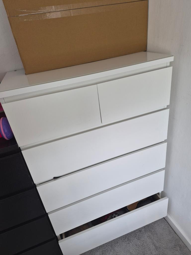 Ikea malm kast, Huis en Inrichting, Kasten | Ladekasten, Ophalen, 5 laden of meer, 50 tot 100 cm, Glas