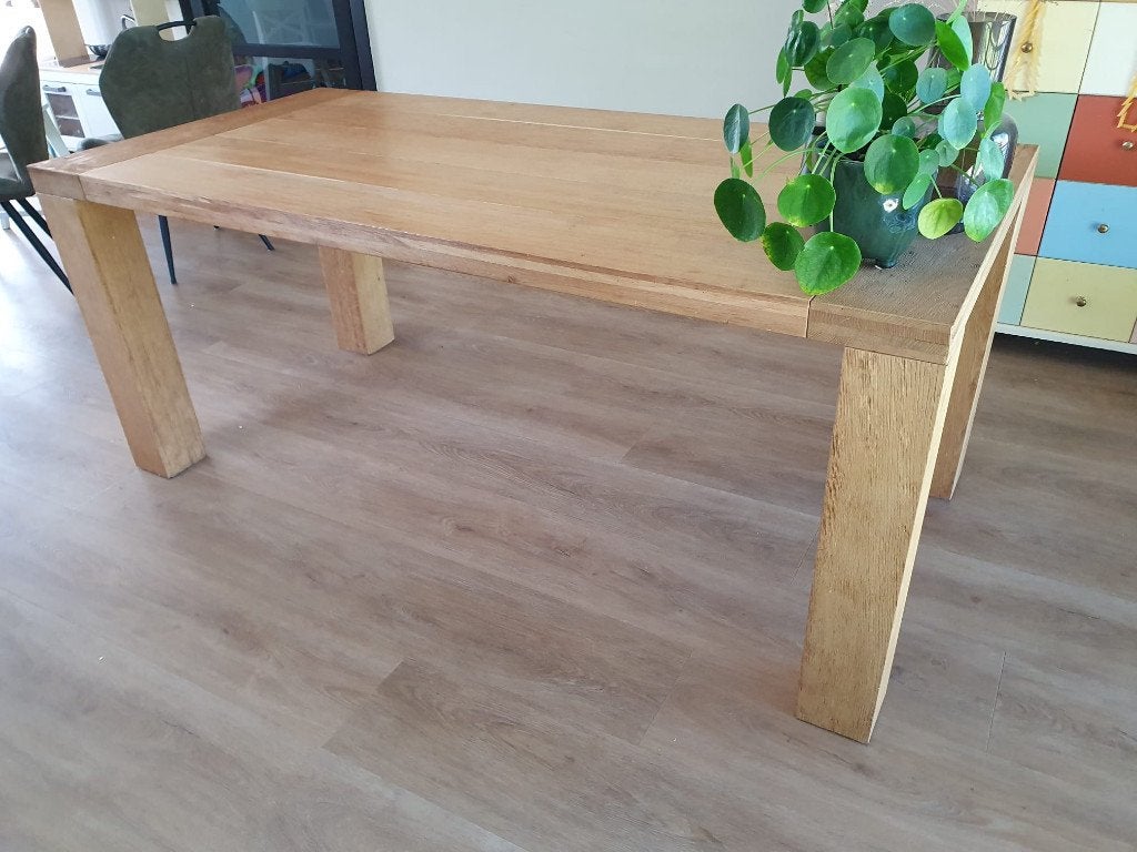 Eettafel eikenhout (zware kwaliteit), Huis en Inrichting, Tafels | Eettafels, Ophalen, Gebruikt, Eikenhout, 50 tot 100 cm