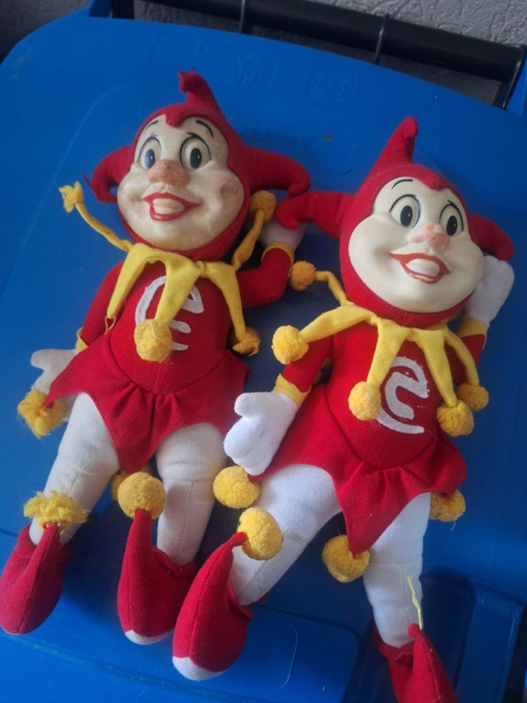 2 Opknappers: Vintage Pipo de Clown Poppen, Ophalen of Verzenden, Gebruikt