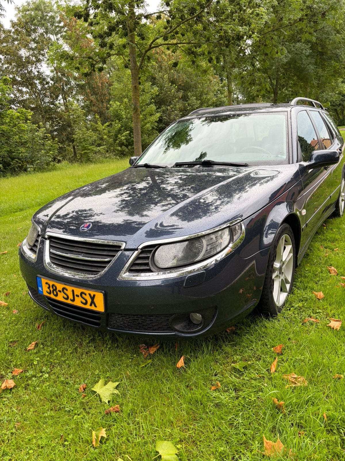 Saab 9-5 2.3 T Sport Estate AUT 2006 Blauw, 4 cilinders, 2290 cc, Stationwagon, Grijs
