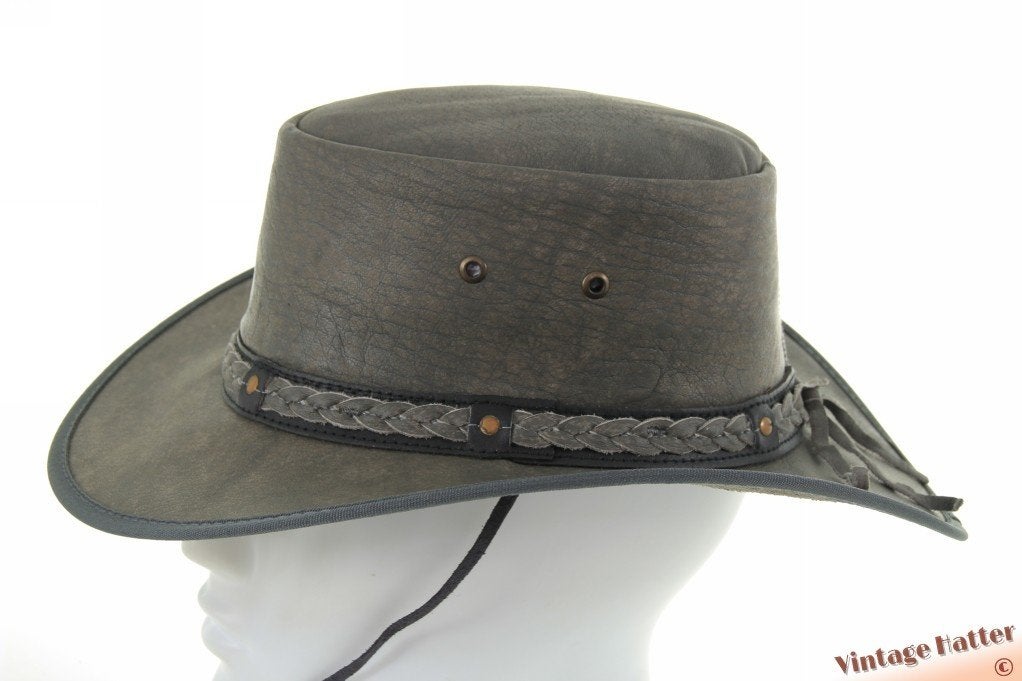 Australische Western hoed Hawkins grijs leer S, L, XL nieuw, 60 cm (XL, 7½ inch) of meer, Hoed, Nieuw, Ophalen of Verzenden