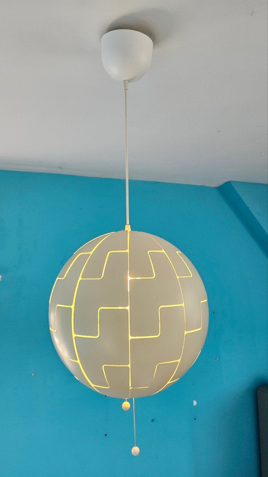 Ikea PS 2014 Hanglamp Wit - Openklapbaar Design, Ophalen, Kunststof, Gebruikt, Modern, Scandinavisch, Design