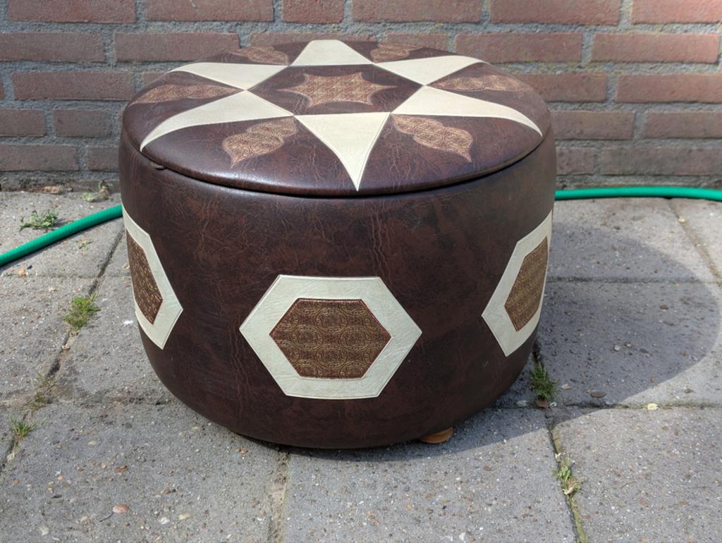 Poef/opberg box, Ophalen, Gebruikt, Rond