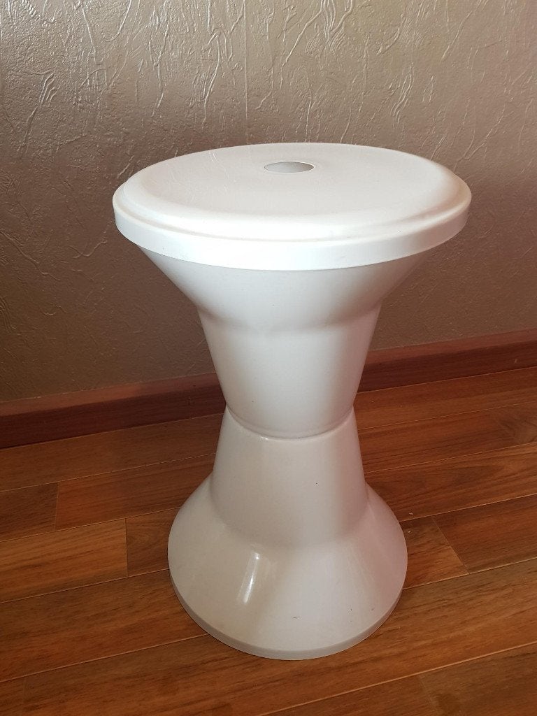 retro vintage mid century space age tam tam kruk meubel wit, Ophalen of Verzenden, Gebruikt, Kunststof