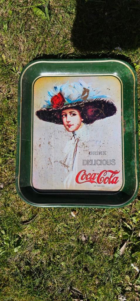 Vintage Coca-Cola dienblad met dame - Drink Delicious, Ophalen of Verzenden, Gebruikt, Gebruiksvoorwerp