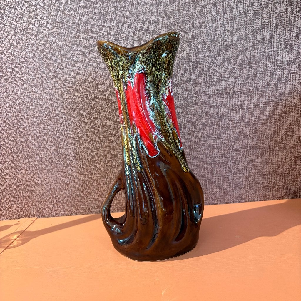 Vintage Vallauris stijl vaas 30 cm – Frans keramiek jr 60/70, Antiek en Kunst, Antiek | Keramiek en Aardewerk, Ophalen of Verzenden