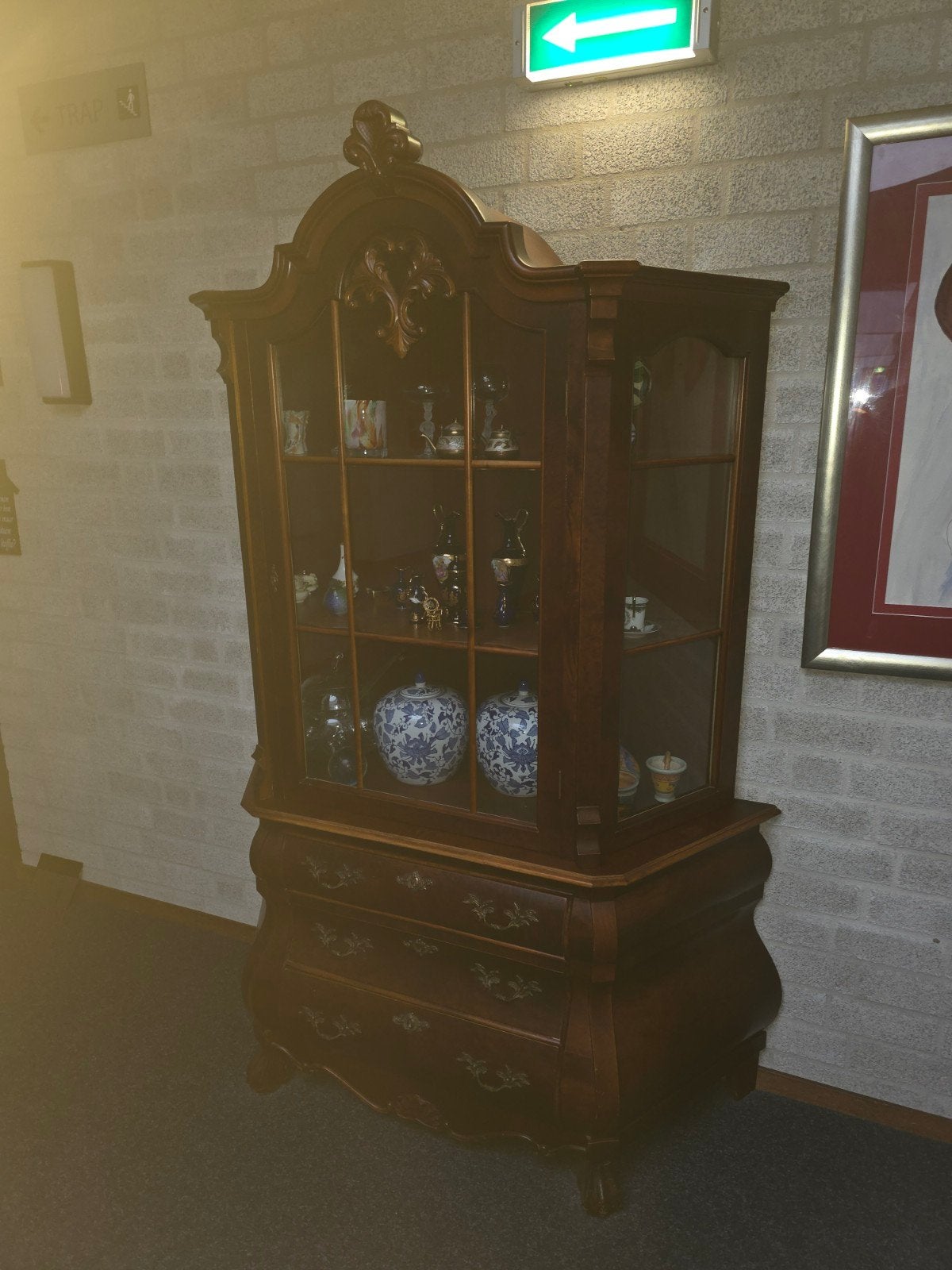 Antieke Vitrinekast met Lades - Klassiek Design, Ophalen