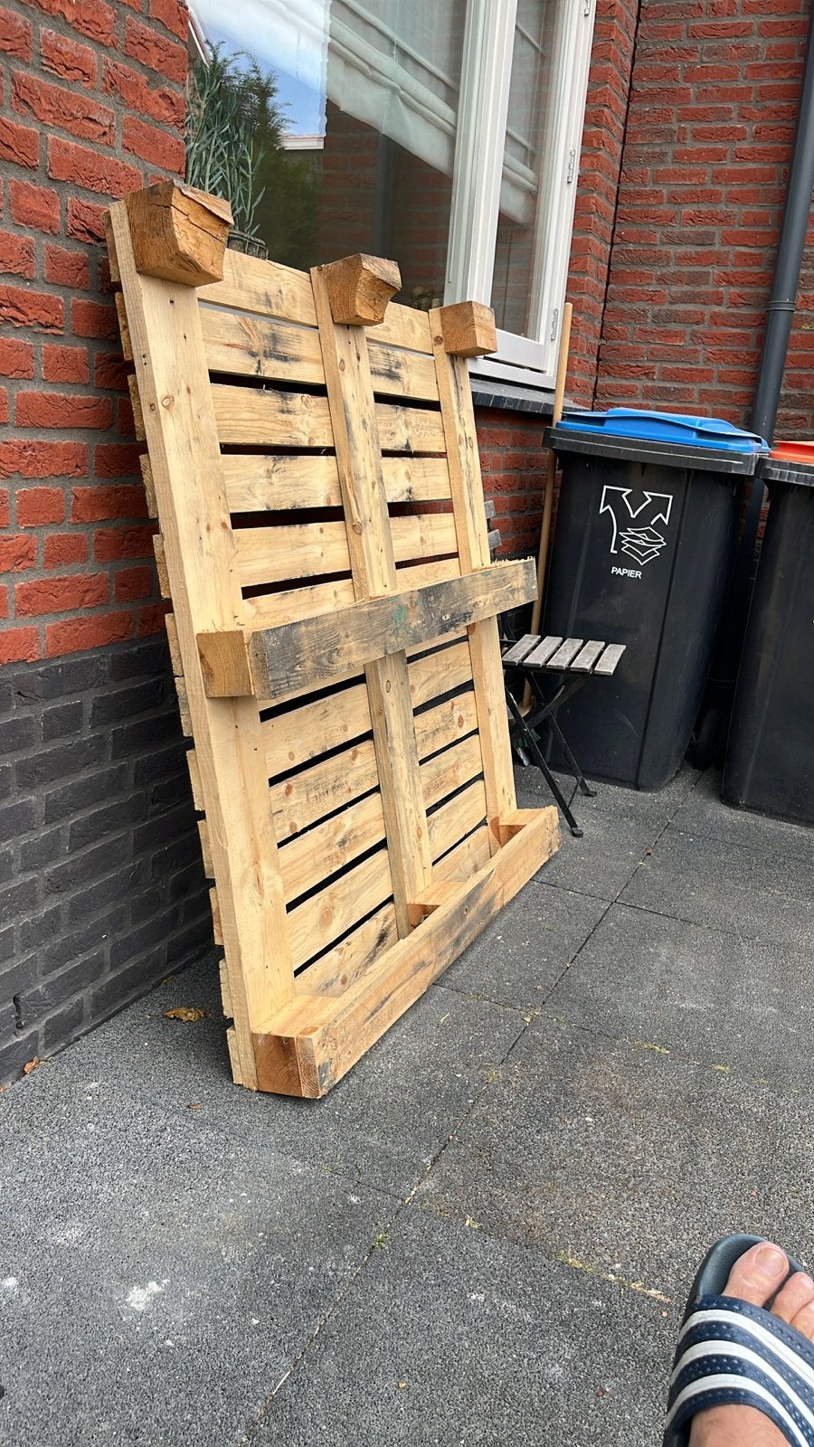 GRATIS Stevige houten pallet voor diverse doeleinden, Gebruikt, Ophalen of Verzenden, 50 mm of meer, Pallet