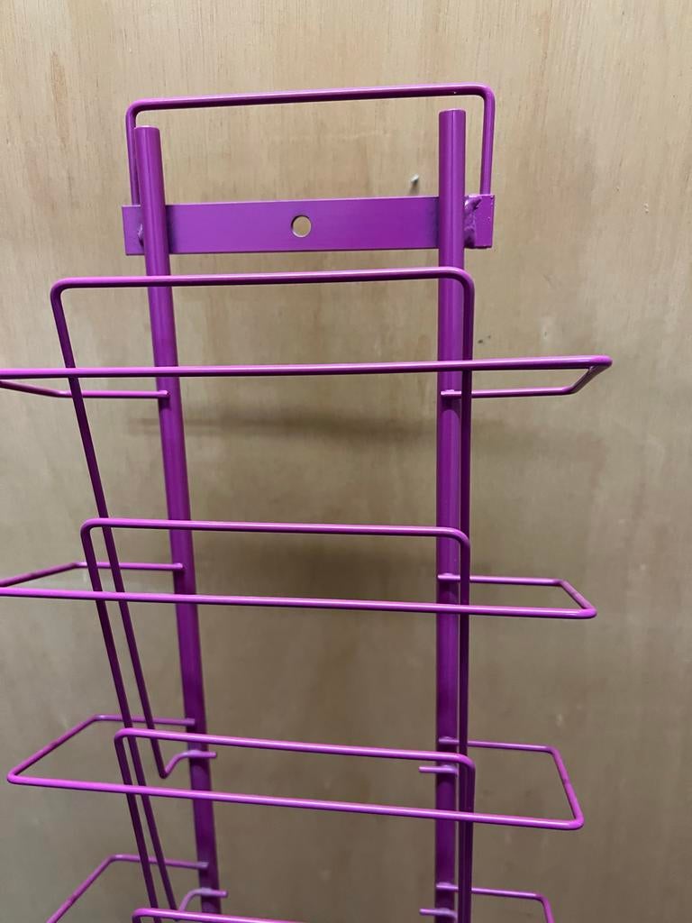 Paars metalen tijdschriftenrek / displayrek, Ophalen, Gebruikt