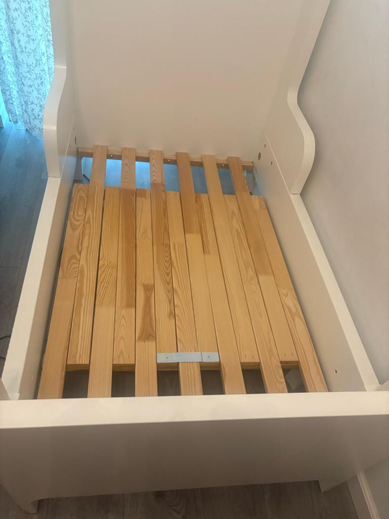 Ikea meegroei bed - Wit, inclusief lattenbodem, Kinderen en Baby's, Kinderkamer | Bedden, Gebruikt, 160 tot 180 cm, 70 tot 85 cm