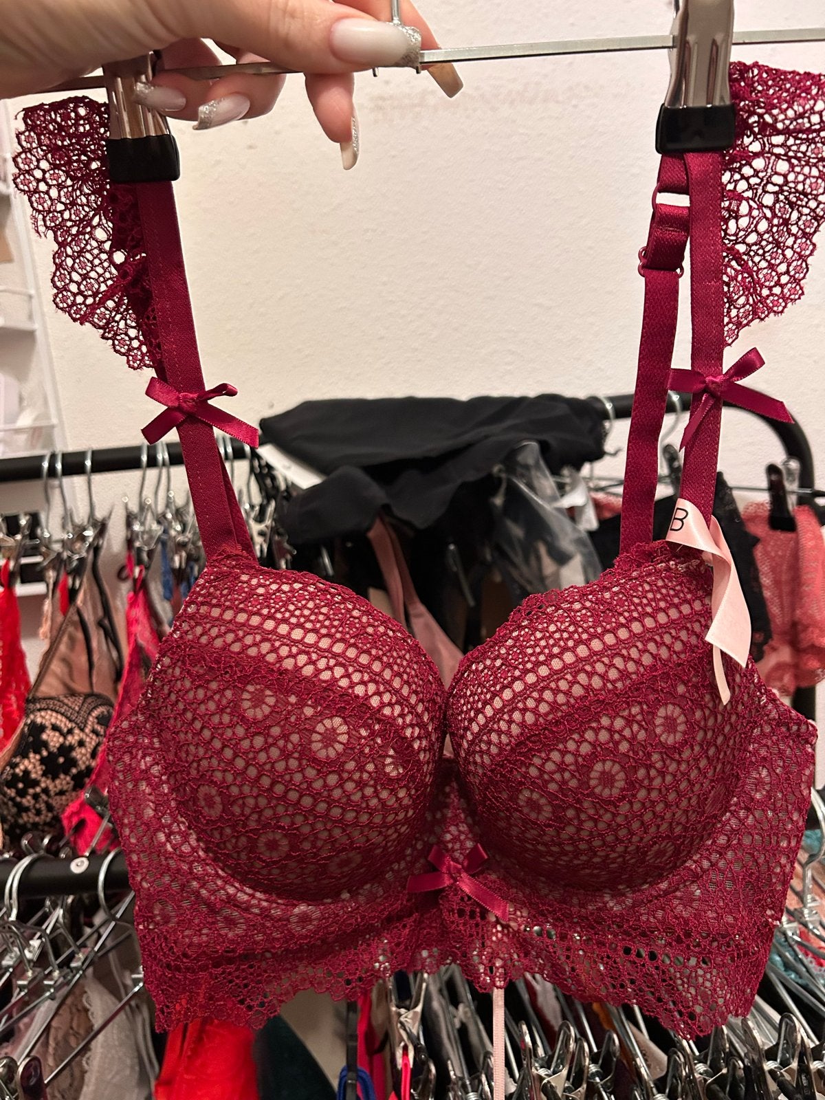 Bordeaux Kanten Push-up BH 70B - Nieuw, Ophalen of Verzenden, Rood, BH