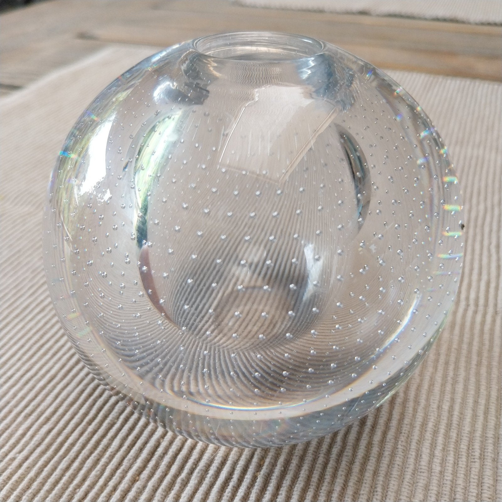 Copier Leerdam Spijkerbol 9 cm blank glas, Ophalen of Verzenden