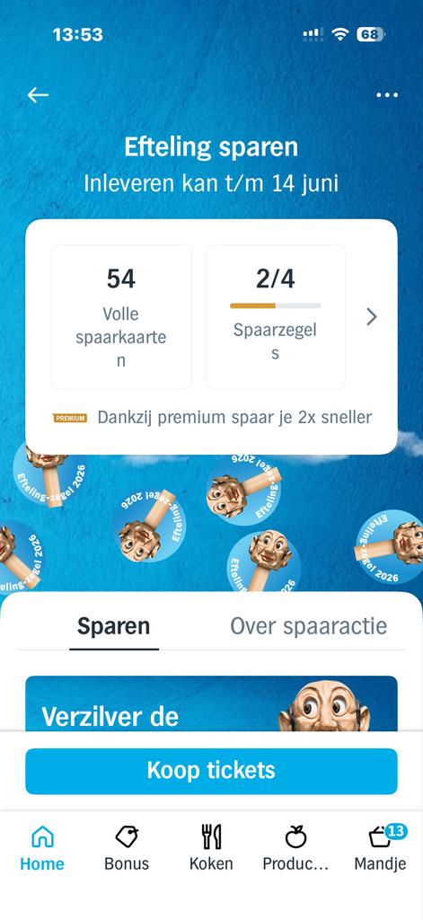 Efteling spaarzegels 2026 - Volle spaarkaarten, Ophalen of Verzenden, Nieuw, Overige typen