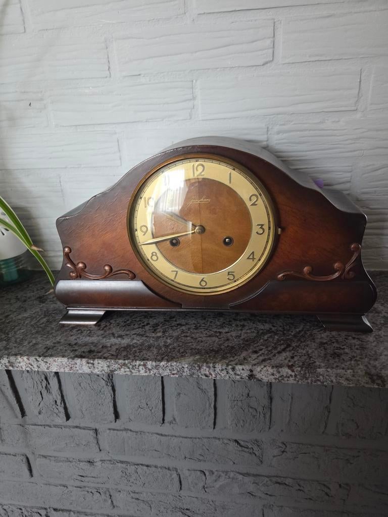 Antieke pendule/schoorsteenklok Junghans, Ophalen of Verzenden