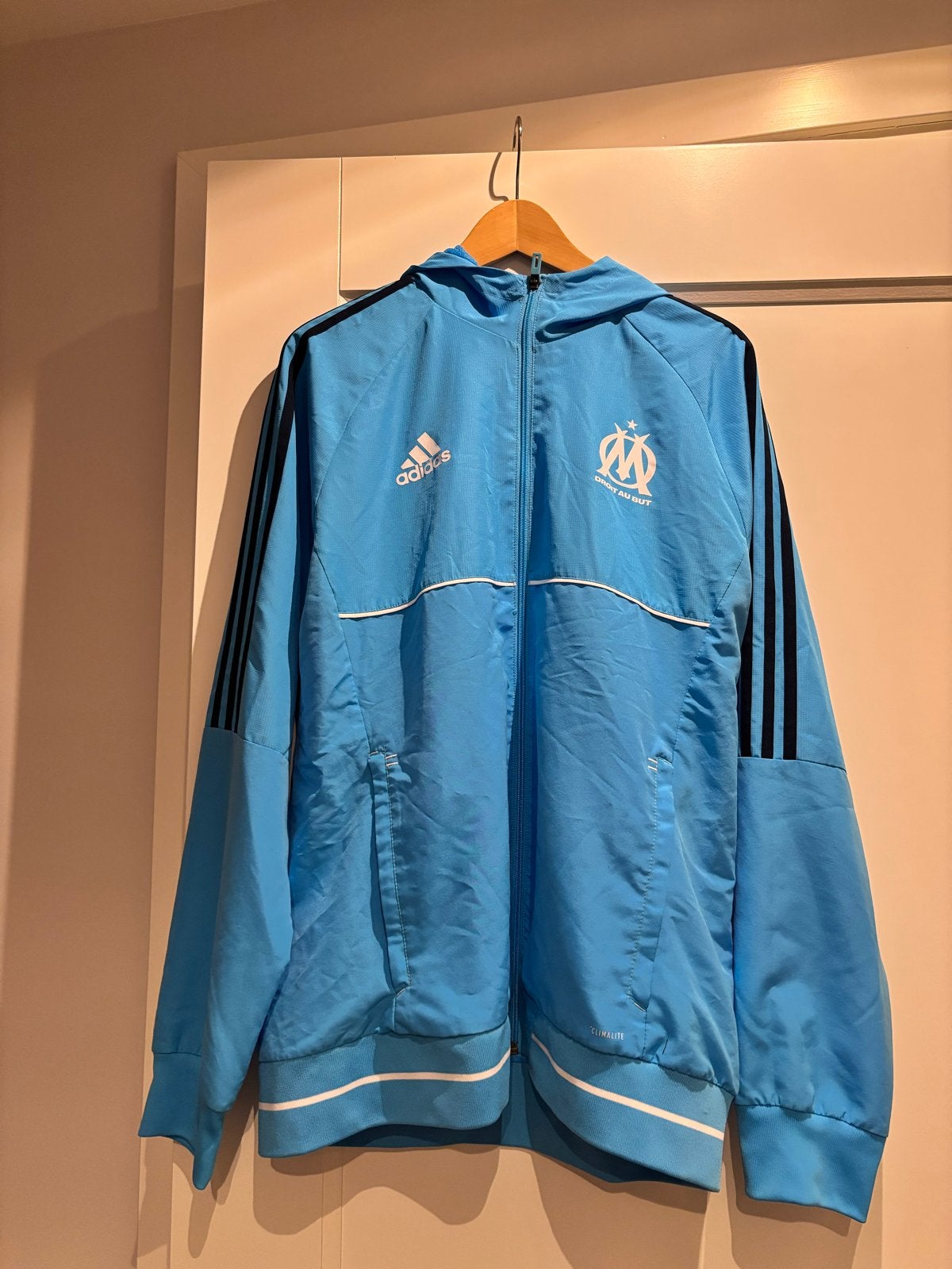 Olympique Marseille jack met capuchon - Maat L, Ophalen, Maat 52/54 (L), Blauw, Zo goed als nieuw