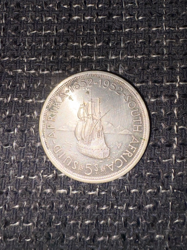Zilveren 5 Shillings Zuid-Afrika 1952 - VOC Schip, Ophalen of Verzenden, Zuid-Afrika, Losse munt, Zilver