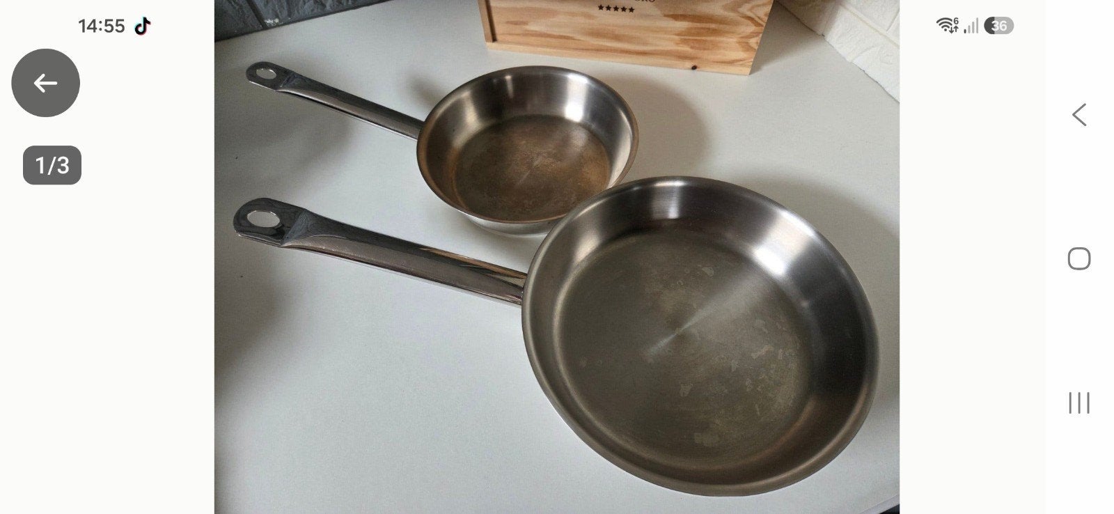 Koekenpannen Demeyere Resto 3 24cm en 20cm, Verzenden, Zo goed als nieuw, Overige materialen, Pannenset