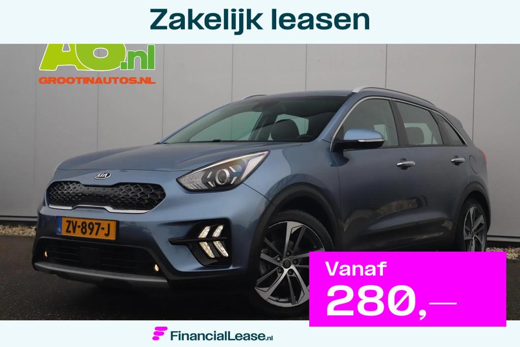 Kia Niro 1.6 GDi Hybrid DynamicLine 140PK Automaat 18 inch H, Gebruikt, Euro 6, Blauw, Leder en Stof