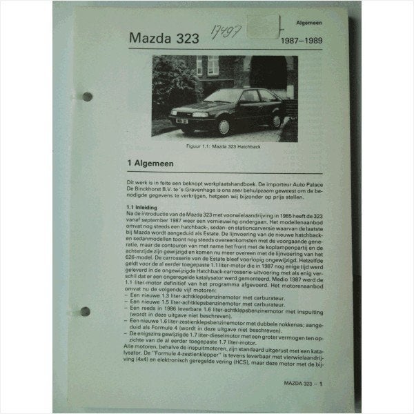 Mazda 323 Vraagbaak losbladig 1987-1989 #2 Nederlands, Ophalen of Verzenden, Gelezen, Mazda