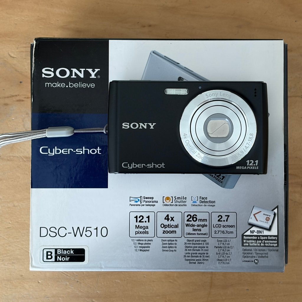 Sony Cyber-shot DSC-W510 [compleet, in nieuwstaat ], Ingebouwde flitser, 12 megapixels, Handleiding, Ophalen of Verzenden