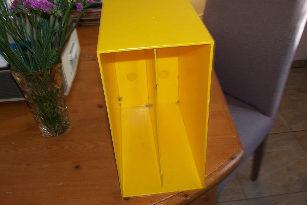 plastiek bak voor lp's retro kleur, Ophalen of Verzenden, Gebruikt, 12 inch
