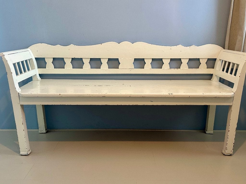 Brocante houten bank, Ophalen