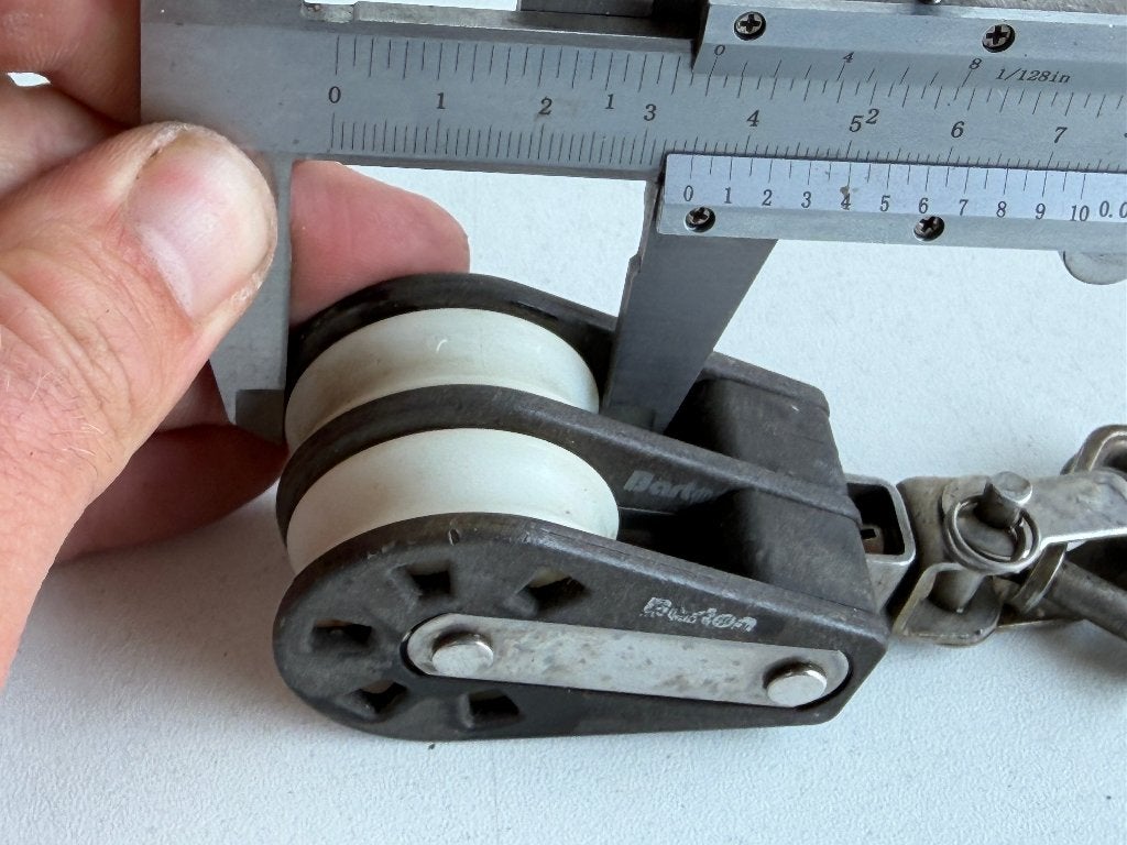 Barton 2 schijfs blok 35 mm tot 7 mm lijn, gelagerd, Watersport en Boten, Accessoires en Onderhoud, Ophalen of Verzenden, Gebruikt