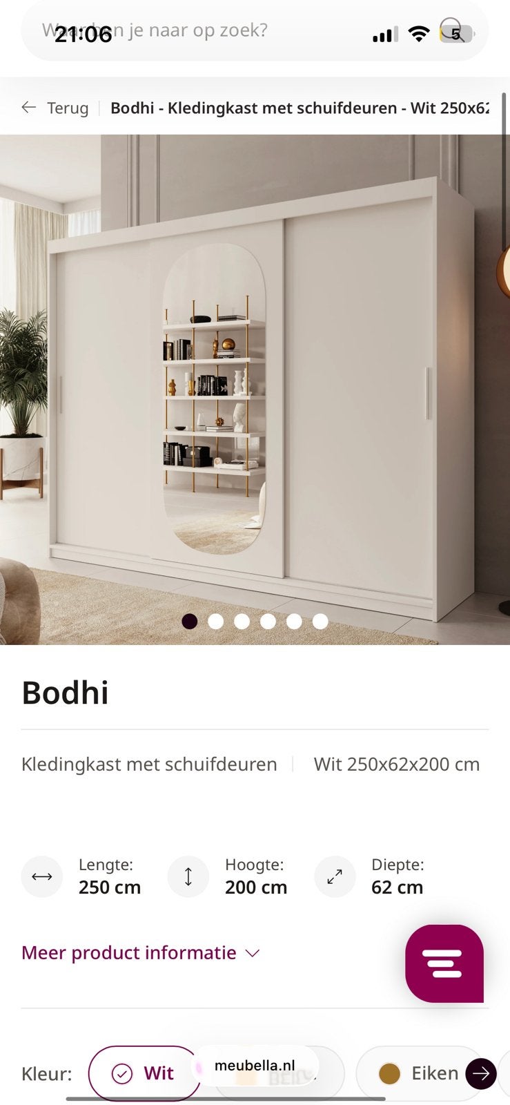 Bodhi kledingkast als nieuw, gekocht in Maart zie factuur., Ophalen, Zo goed als nieuw