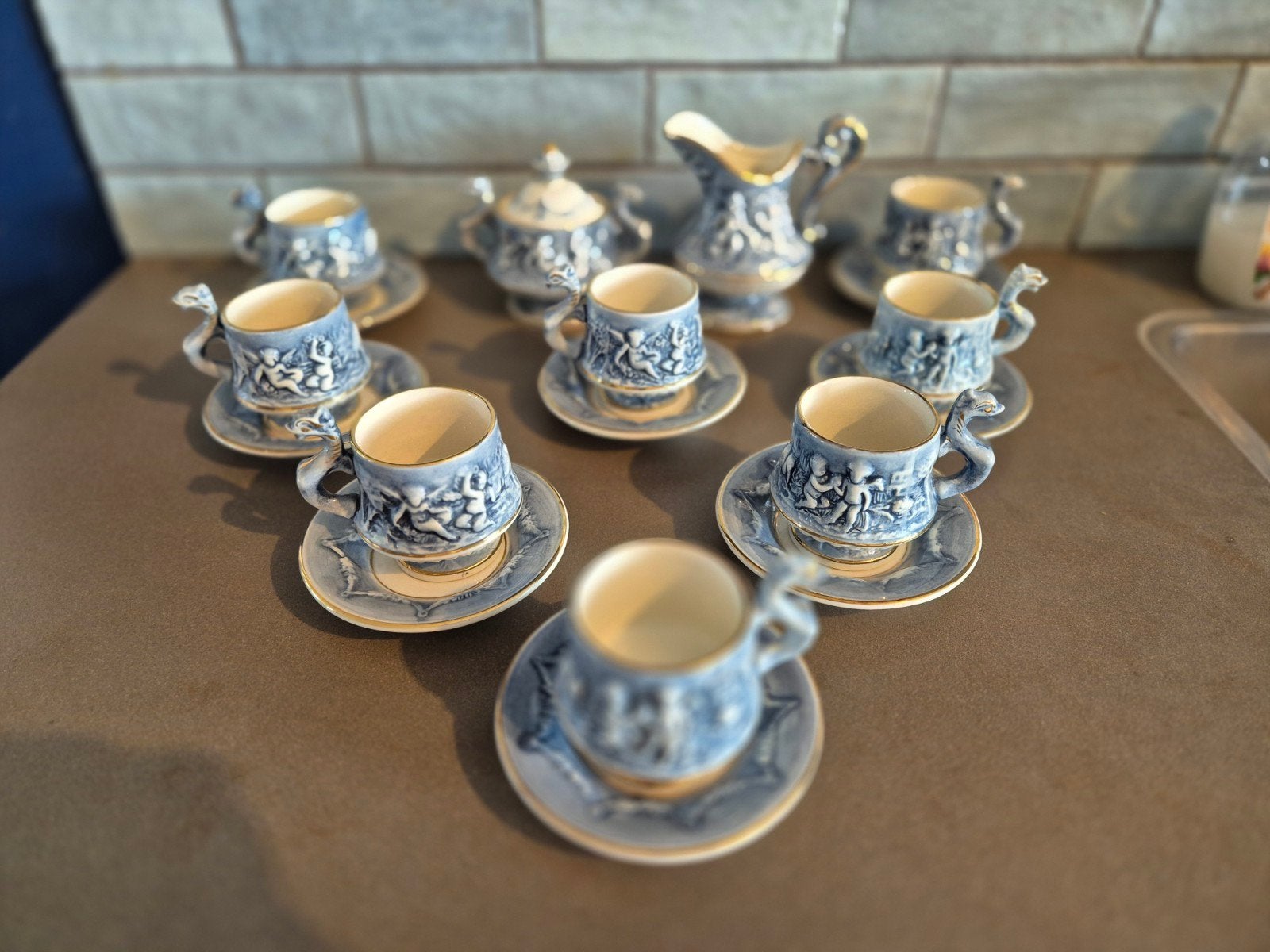 Capodimonte Italy Servies Engelen en Draken, Ophalen of Verzenden