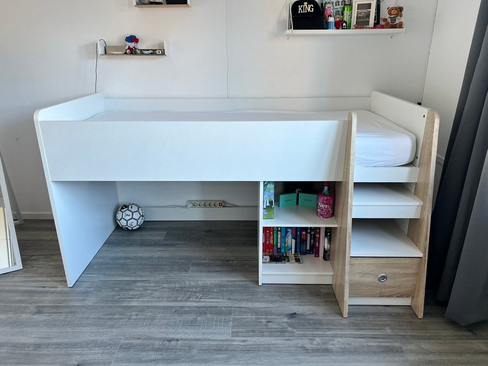 Hoogslaper met bureau 90x200 Moet snel weg!!, Ophalen, Gebruikt, Eenpersoons, 200 cm