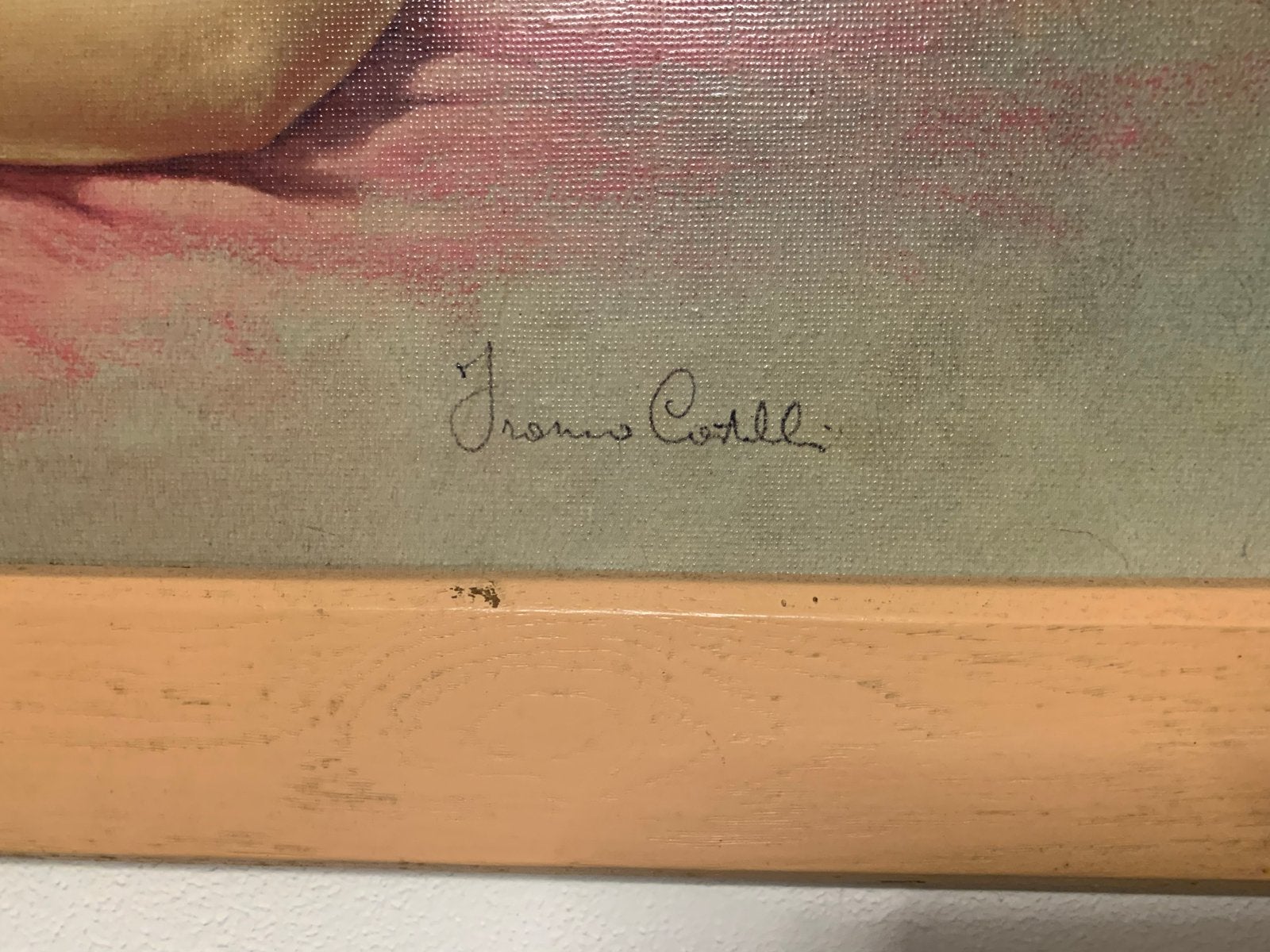 Vintage Schilderij Naaktmodel - Gesigneerd 'Ivano Celli', Antiek en Kunst, Kunst | Schilderijen | Klassiek, Portret of Personen