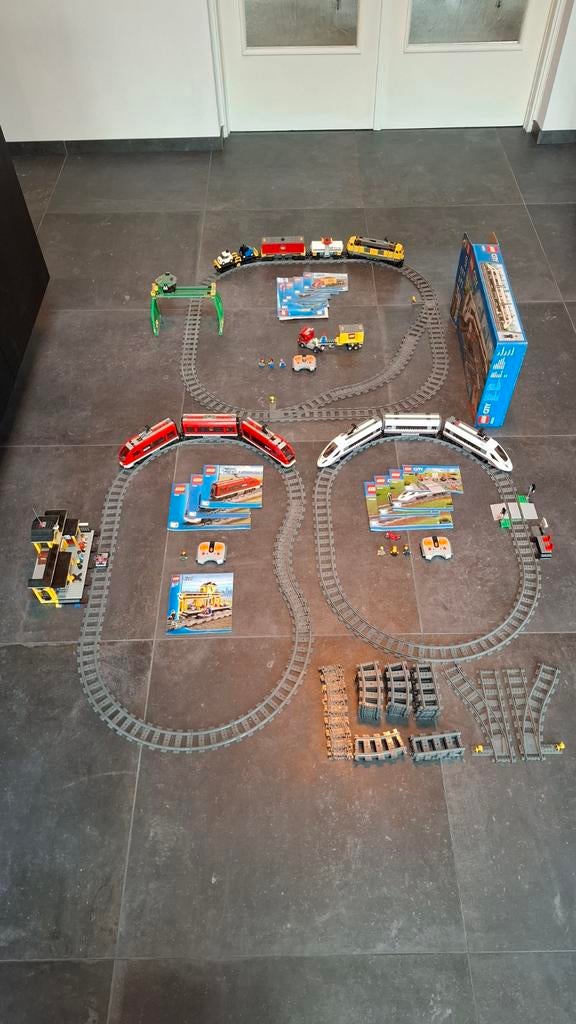 Lego city trein station 7997 60051 7939 7938 veel rails, Ophalen of Verzenden