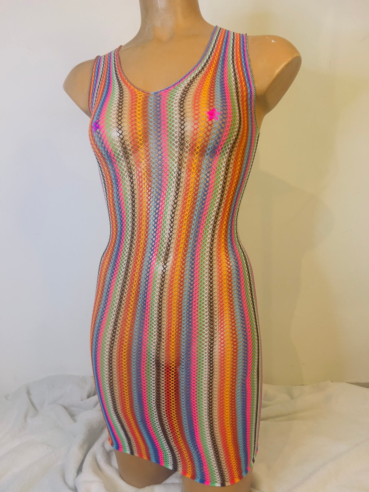 Nieuwe Multi-color Bodycon Jurk, Overige kleuren, Nieuw, Ophalen of Verzenden, Maat 36 (S)