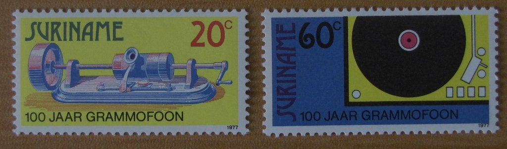 Rep-Suriname 89-90 serie grammofoon., Postzegels en Munten, Verzenden, Postfris