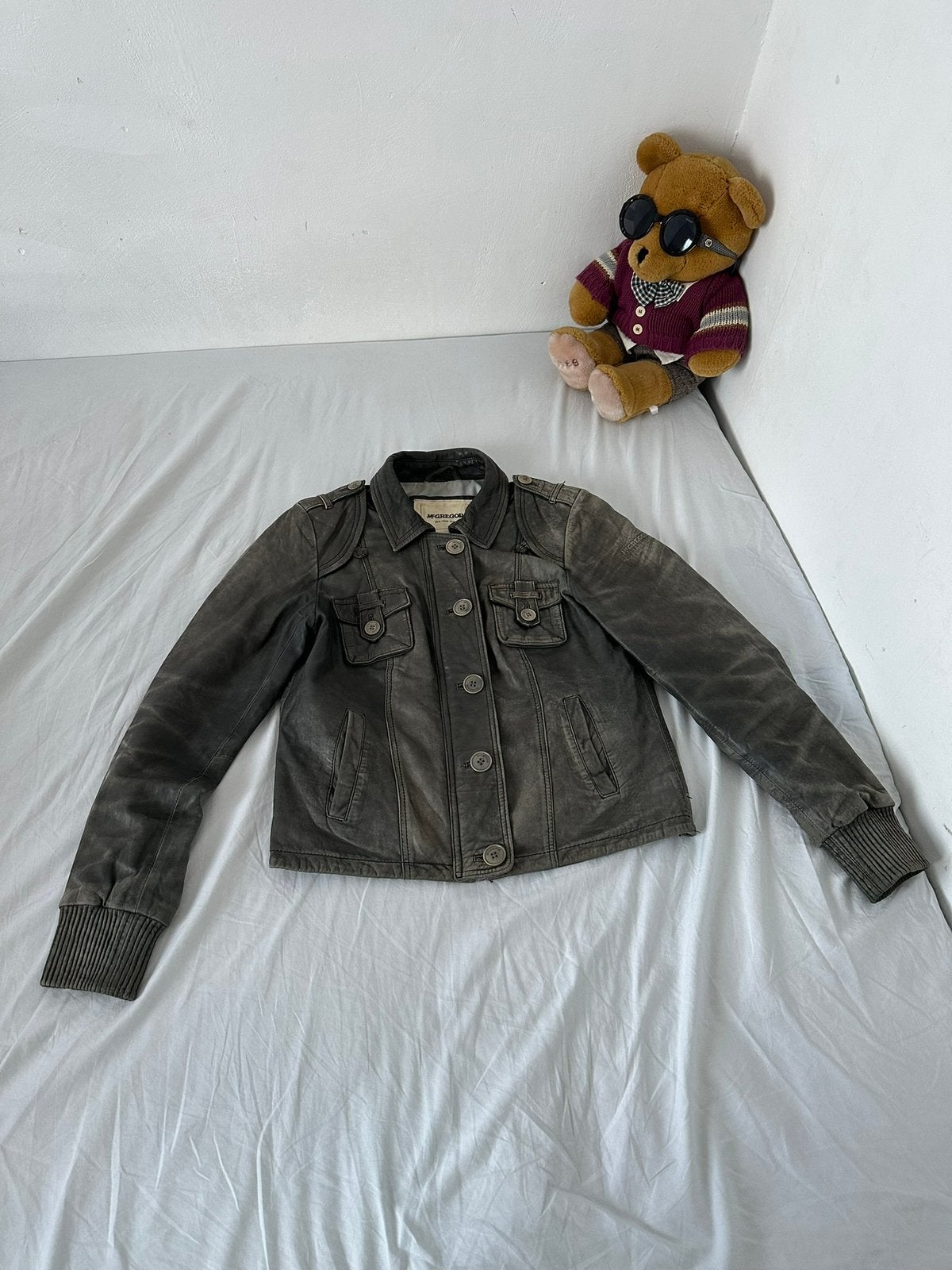 Mooi lederen McGregor jacket, Kleding | Dames, Jassen | Zomer, Zo goed als nieuw, Maat 38/40 (M), Groen, Ophalen of Verzenden