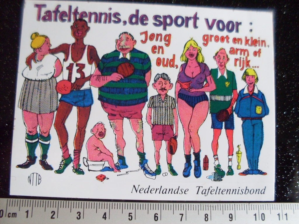 sticker nederlandse tafeltennisbond tafeltennis ping pong, Verzenden, Zo goed als nieuw, Sport