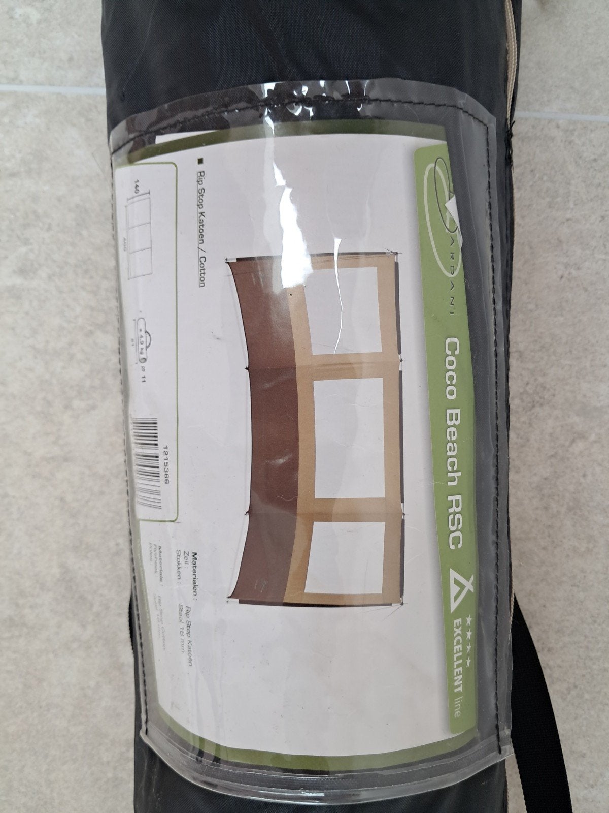 Bardani Coco Beach ripstop katoenen windscherm (400 x 140), Ophalen, Zo goed als nieuw